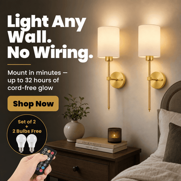 Iluminating™ Wireless Wall Sconces (SET OF 2 + 2 BULBS FREE)