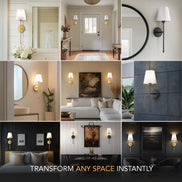 Wall sconces in a bathroom