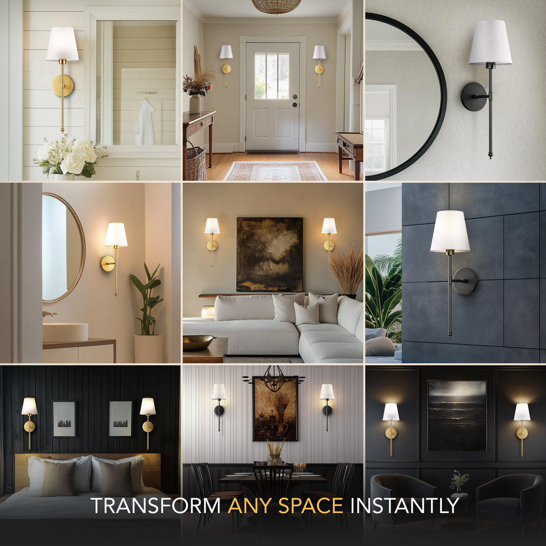 Wall sconces in a bathroom