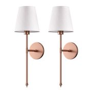 Wireless wall sconces in rose gold