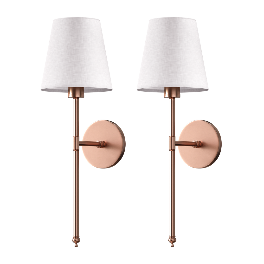 Wireless wall sconces in rose gold