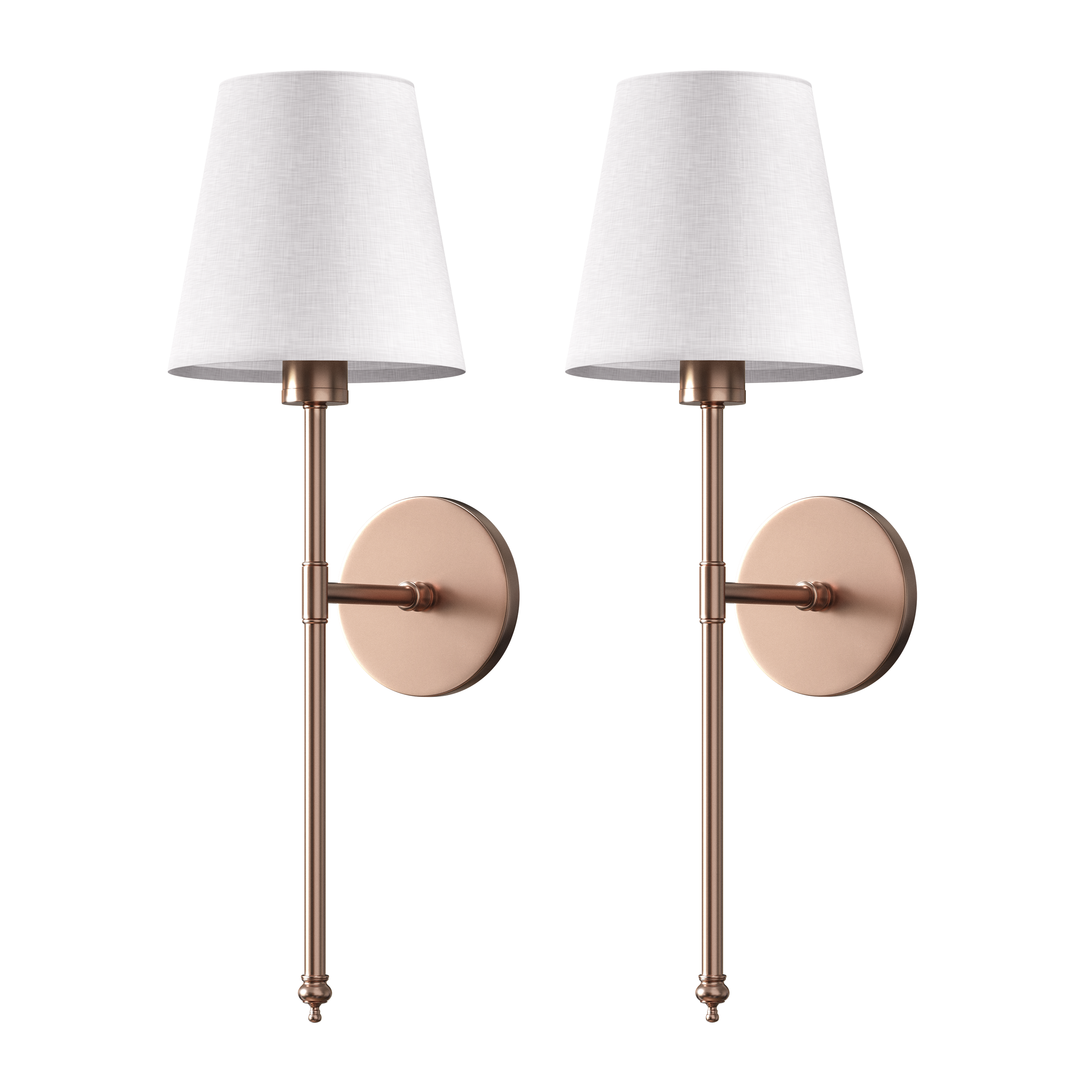 Wireless wall sconces in rose gold