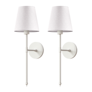 Wireless wall sconces in white