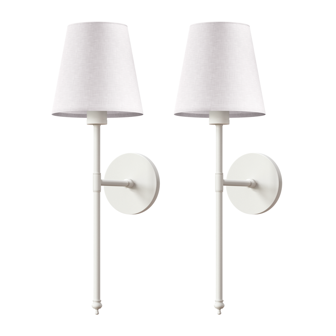Wireless wall sconces in white