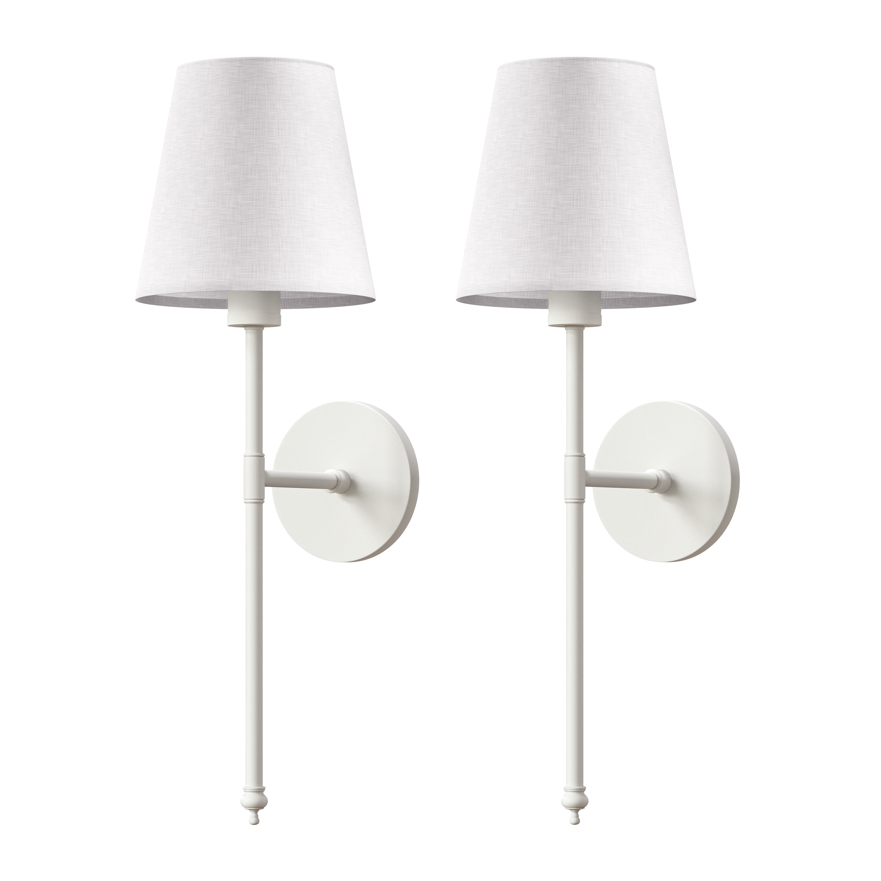 Wireless wall sconces in white