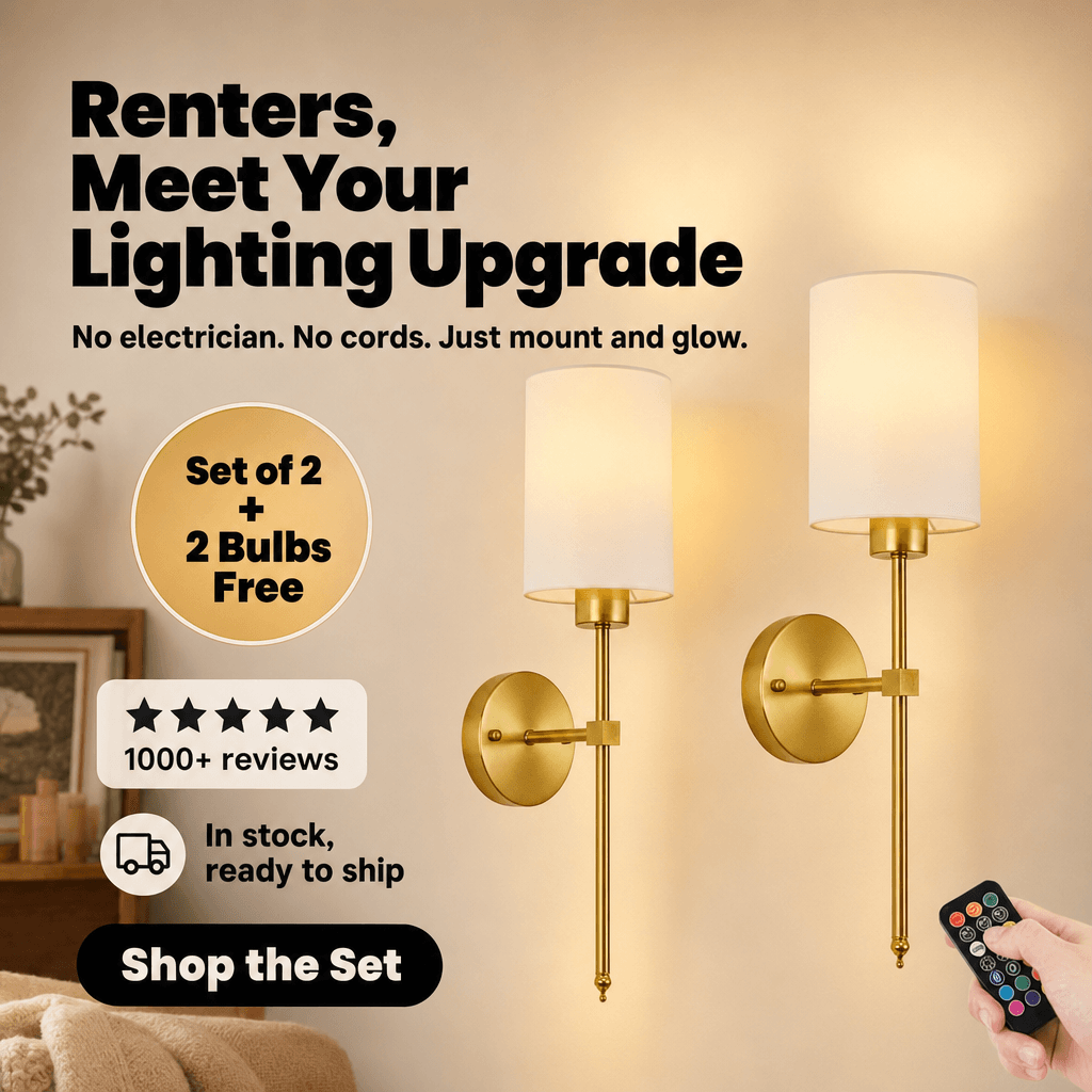 Iluminating™ Wireless Wall Sconces (SET OF 2 + 2 BULBS FREE)