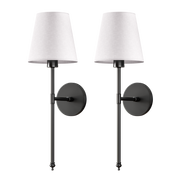 Wireless wall sconces in black