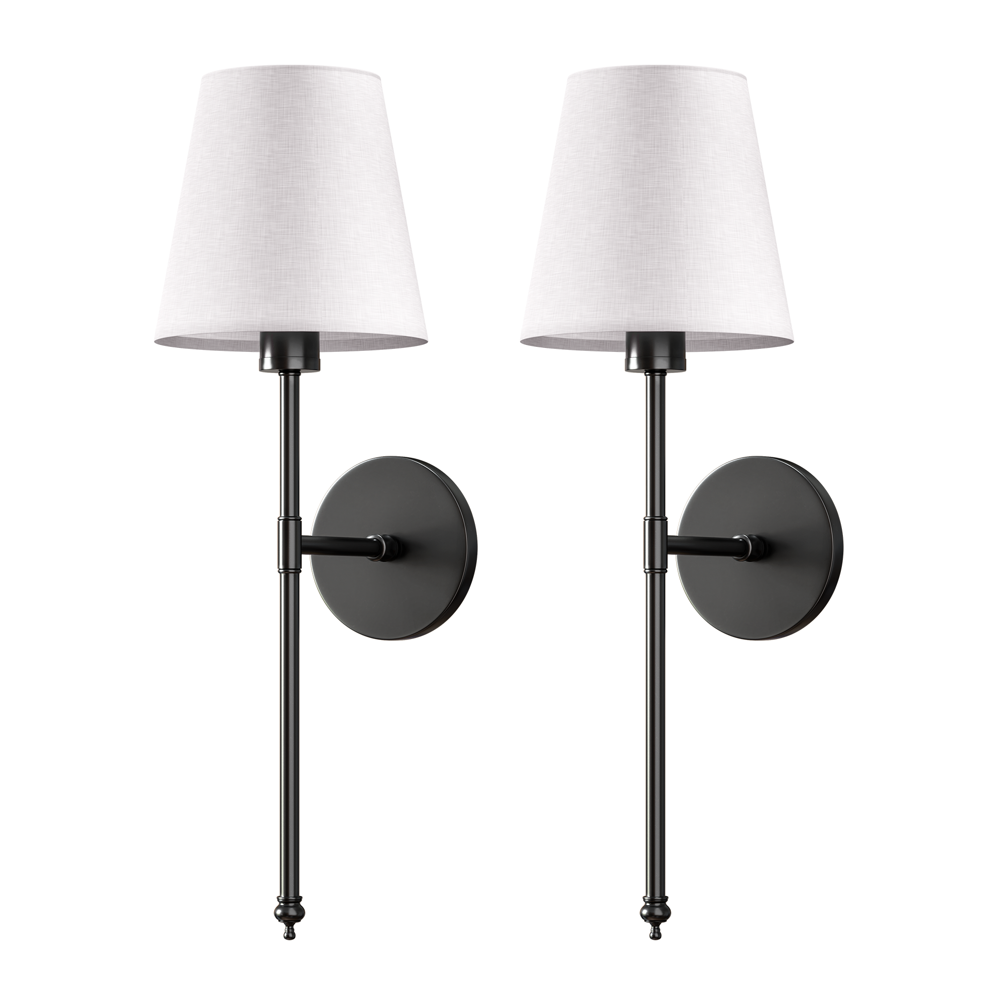 Wireless wall sconces in black