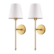 Wireless wall sconces in gold