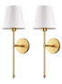 Wireless wall sconces in gold
