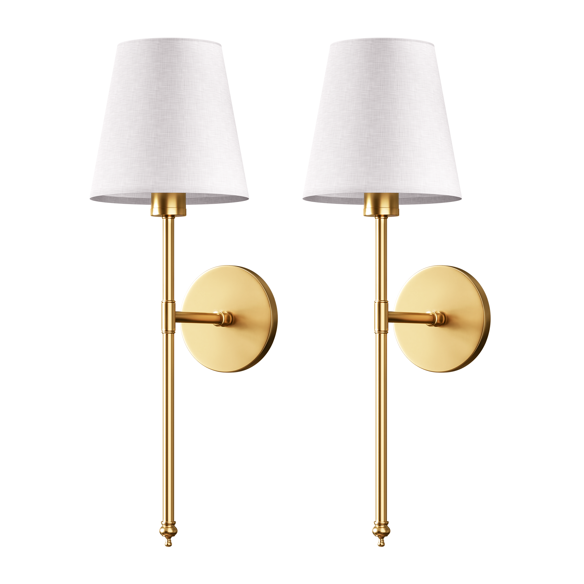 Wireless wall sconces in gold