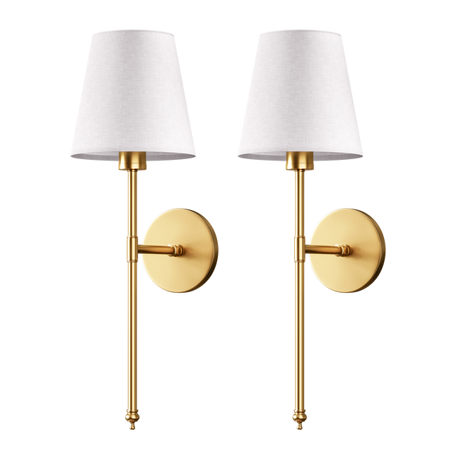 Wireless wall sconces in gold