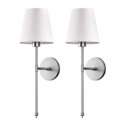 Wireless wall sconces in silver