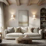 White sconces in a living room