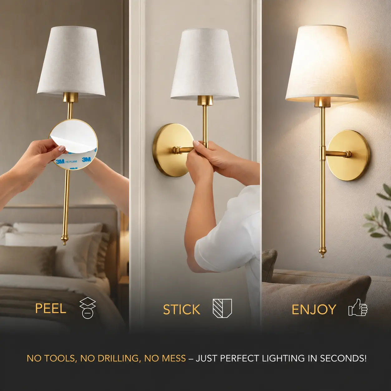 WIRELESS WALL SCONCES (SET OF 2)